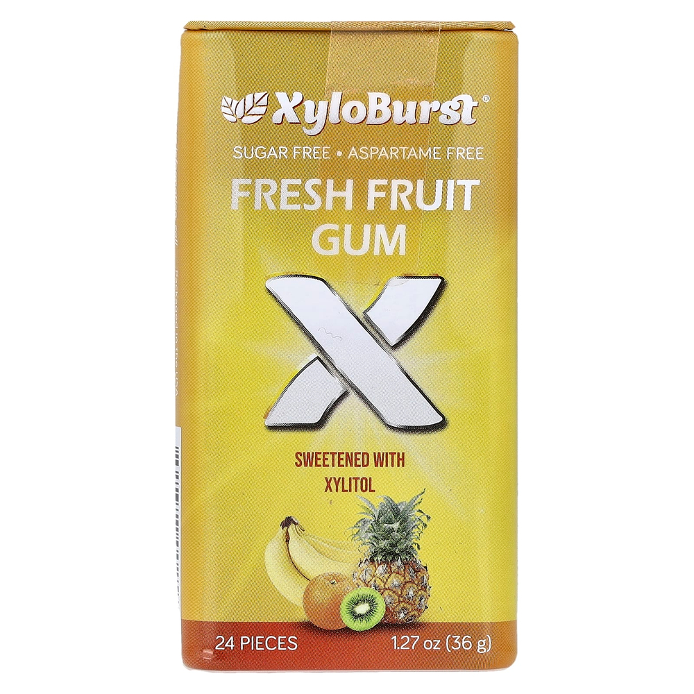 Xyloburst, ксилитоловая камедь, свежие фрукты, 24 шт., 36 г (1,27 унции)