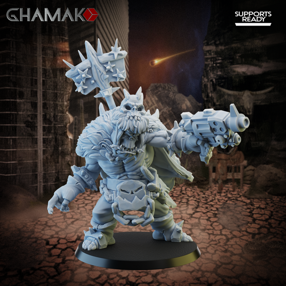 Orks Greenskins Boyz Западный орк №2 с пистолетом миниатюра для dnd, днд, pathfinder, фентези, Настольная игра, НРИ, Варгейм, РПГ