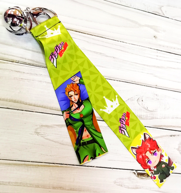 Тканевые брелоки с бубенчиками аниме "Невероятные приключения ДжоДжо" - Фуго и Какёин