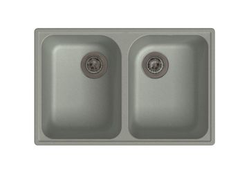 GranFest QUARZ (ECO-15) Мойка  2 чаши 740*4800 (серый) арт. GF-Z--