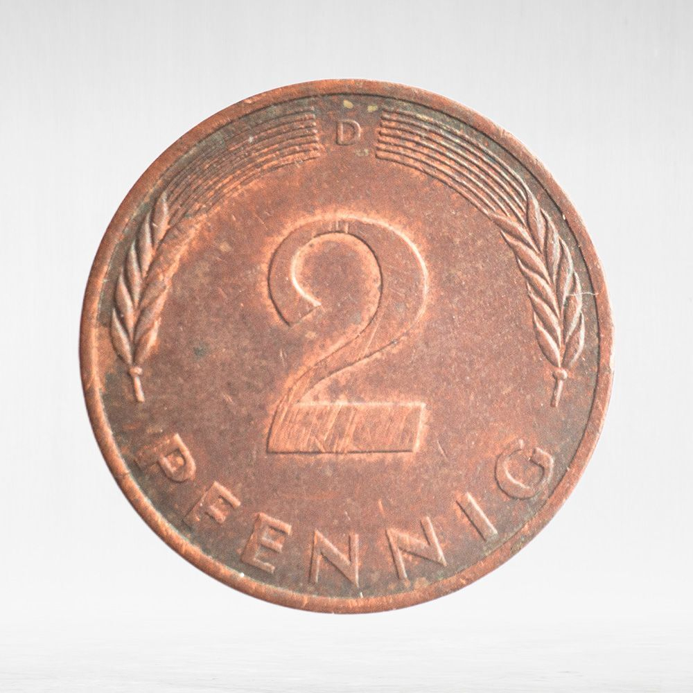 Germany, 2 Pfennigs, 1979, (Munich Mint - "D"), VF