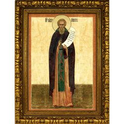 Савва Вишерский, Новгородский Преподобный. Икона на холсте.