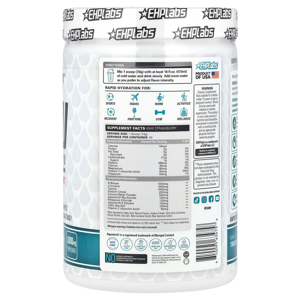 EHPlabs, Hydreau Sports Hydration, киви и клубника, 304 г (10,7 унции)