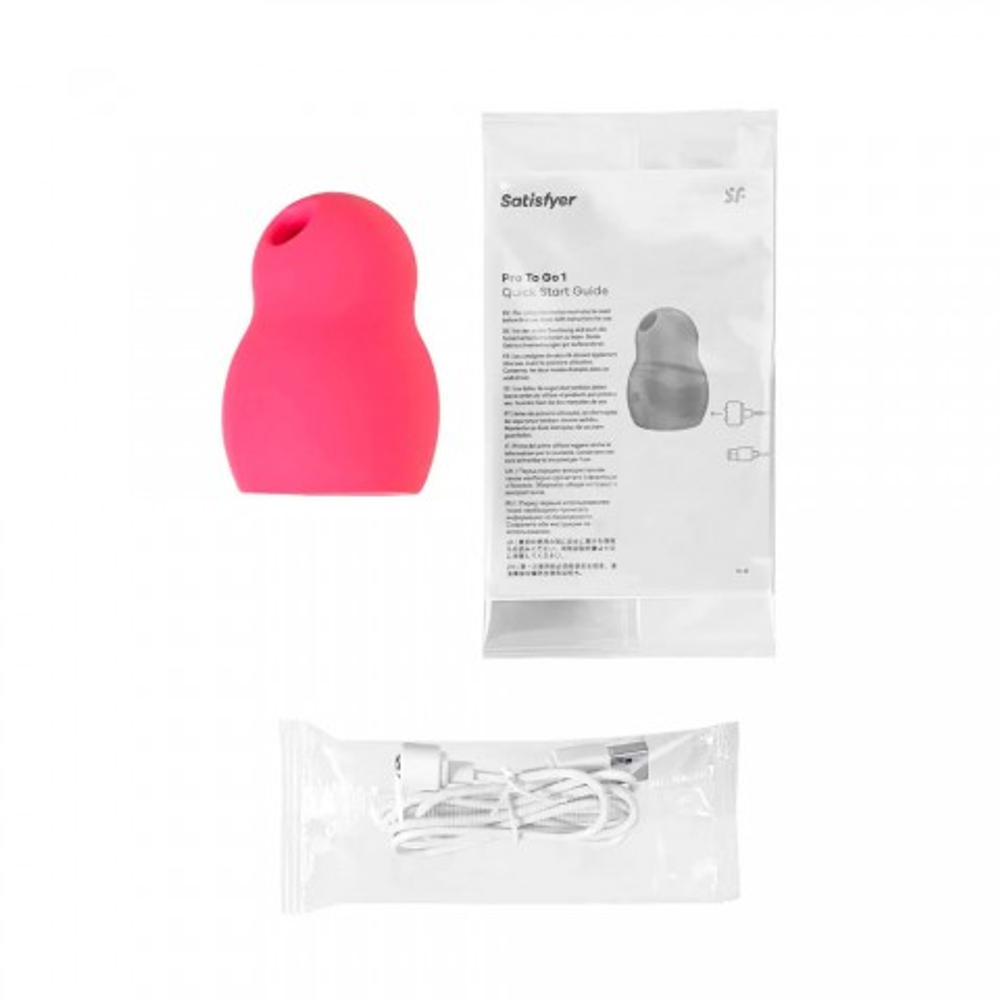 Вакуумно-волновой стимулятор с вибрацией Satisfyer Pro To Go 1, красный