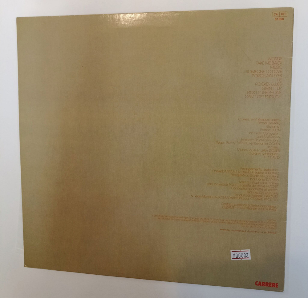 Винтажная виниловая пластинка LP F.R. David Words (Japan 1983) (No Obi)