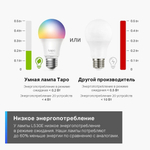 TP-Link Tapo L530E Умная многоцветная Wi-Fi лампа, E27, 806 лм, 8,7 Вт, 2500–6500 К, Wi-Fi 2,4 ГГц