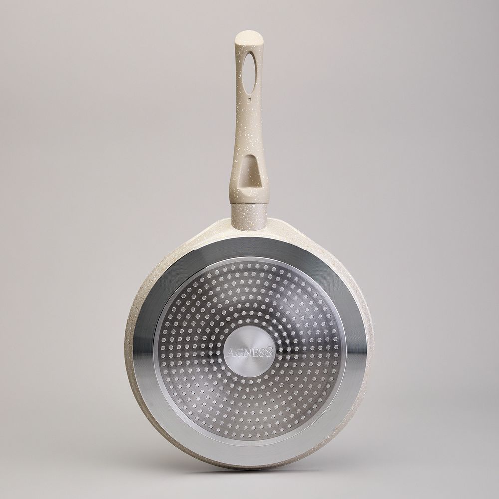 СКОВОРОДА БЛИННАЯ AGNESS С АНТИПРИГАРНЫМ ПОКРЫТИЕМ "LATTE", 24Х2СМ, ИНДУКЦИОННОЕ ДНО