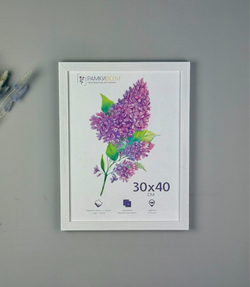 Фоторамка пластиковая 30х40 см, белый, фактура дерево, арт. 3040.628057