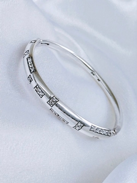 "Элегант" браслет в серебряном покрытии из коллекции "Классика" от Jenavi  с замком