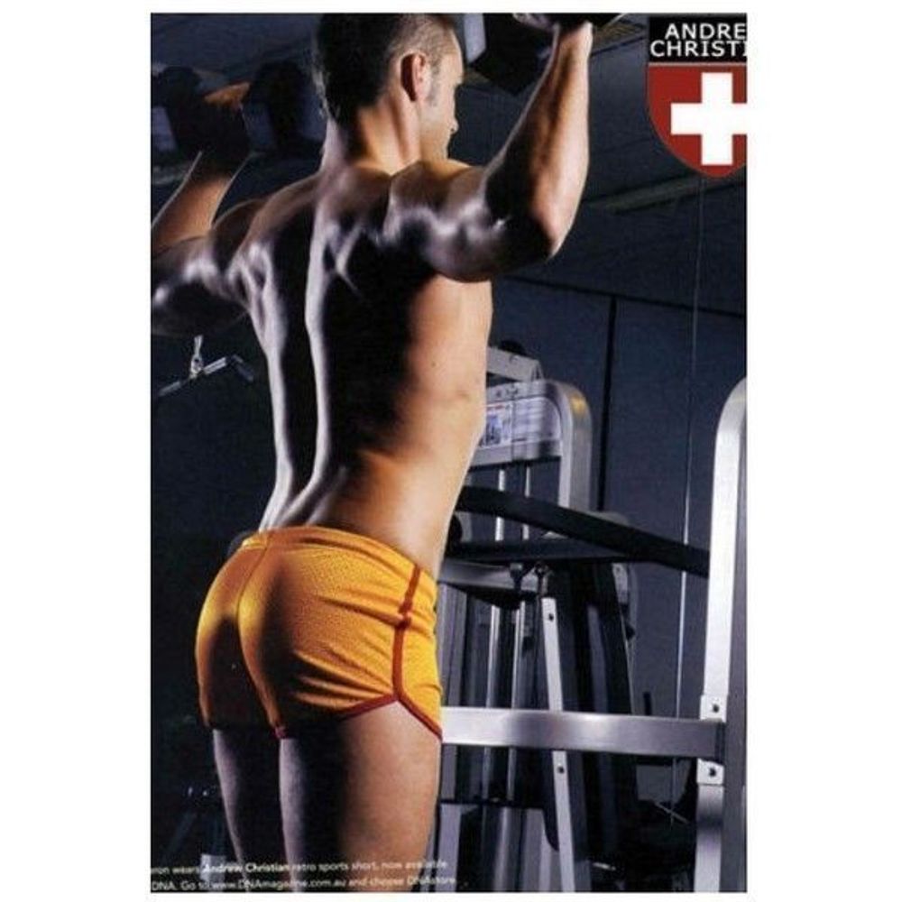 Мужские спортивные шорты Andrew Christian Retro Sports Mesh Gym Shorts Yellow  AC11