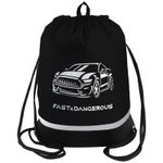 Мешок для обуви 1 отделение Berlingo "Crazy car", 510*400мм, расшир. дно, светоотражающая лента, карман на молнии