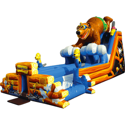 Надувная водная горка с бассейном «Сезон охоты», 11*6,5*5,5 м