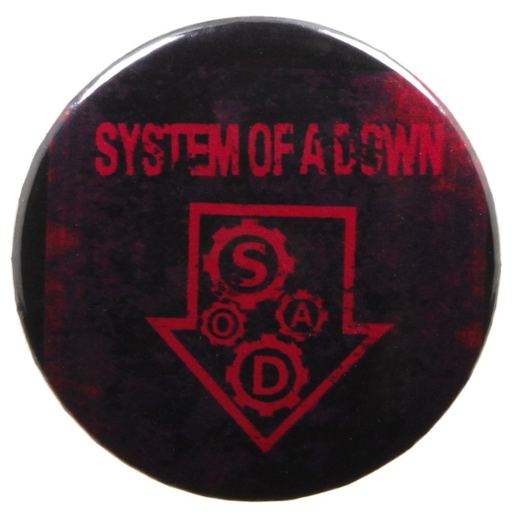 Значок System Of A Down лого красное (403)