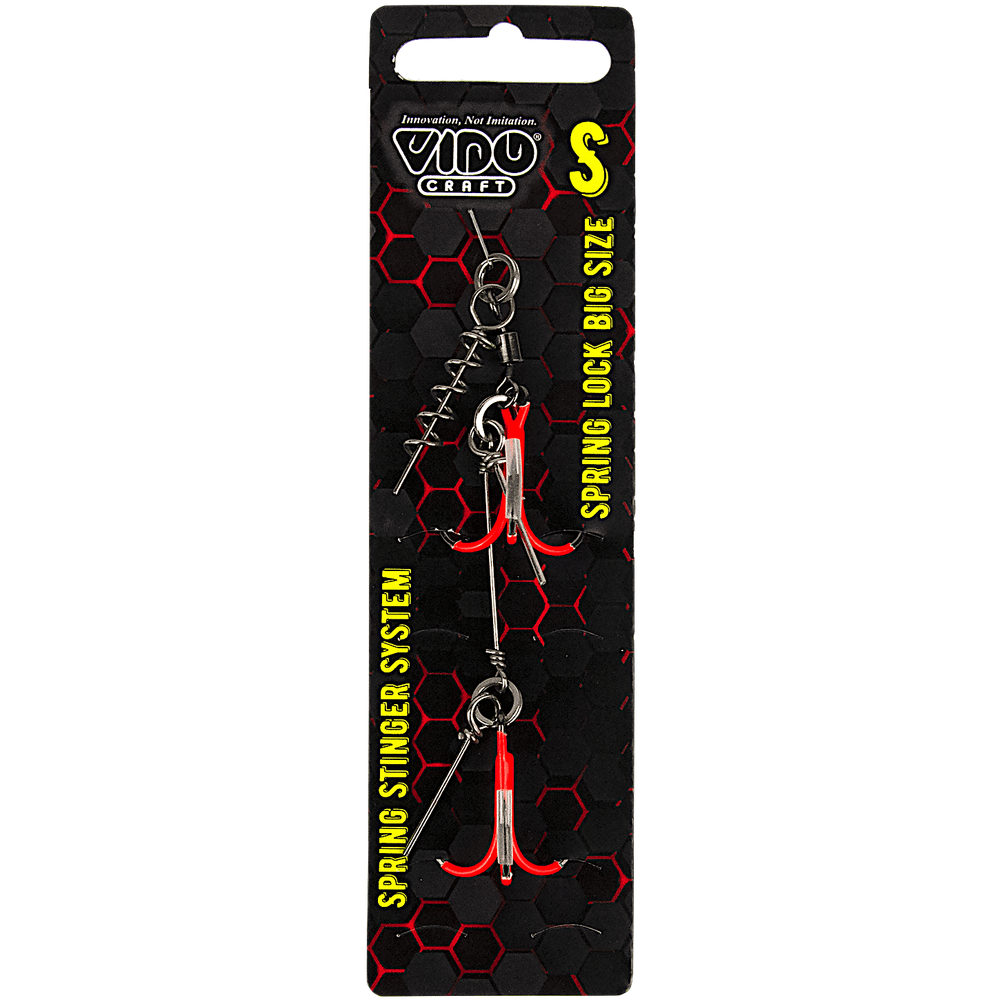 Стингер для приманок Цветной Vido Craft со спиралью VD-CSTSL 1шт Spring Lock Big Size Тройник -
