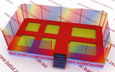 Батутный комплекс с ограждением - БК115 - 6 разных батутов