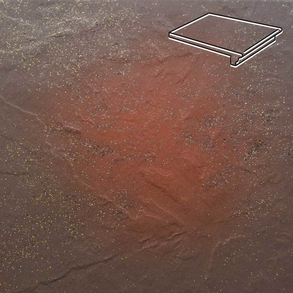 Paradyz Semir Brown - Ступень простая с капиносом структурная 330x300x11