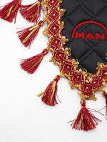 Вымпел тройной MAN (экокожа, черный с красными кисточками)