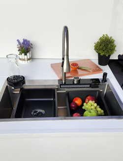 Многофункциональная кухонная мойка из нержавеющей стали BZ9953QH цвета Графит