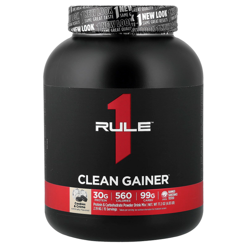 Rule One Proteins, Clean Gainer, печенье со сливками, 2,19 кг (4,83 фунта)