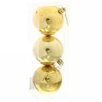 Новогодние шары 7 см (набор 3 шт) «Глянец», золотой