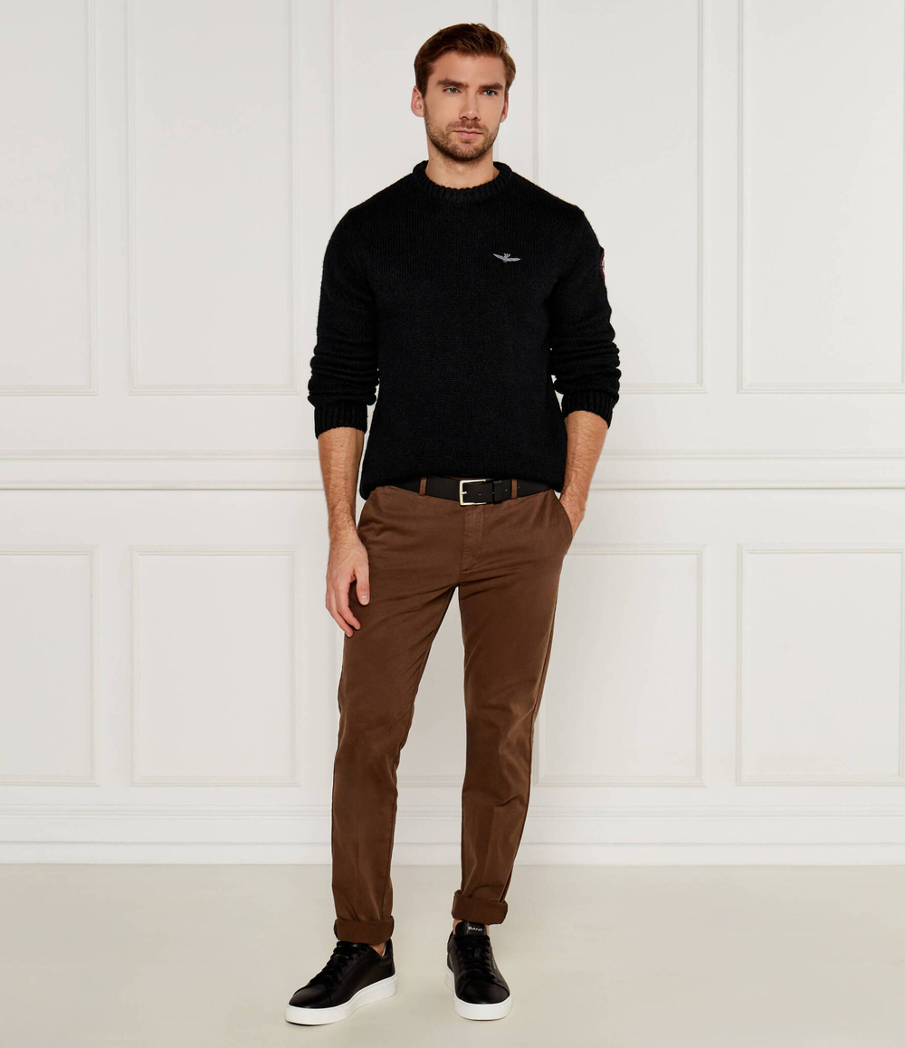 Шерстяной свитер Aeronautica Militare - черный(MA1530L546)