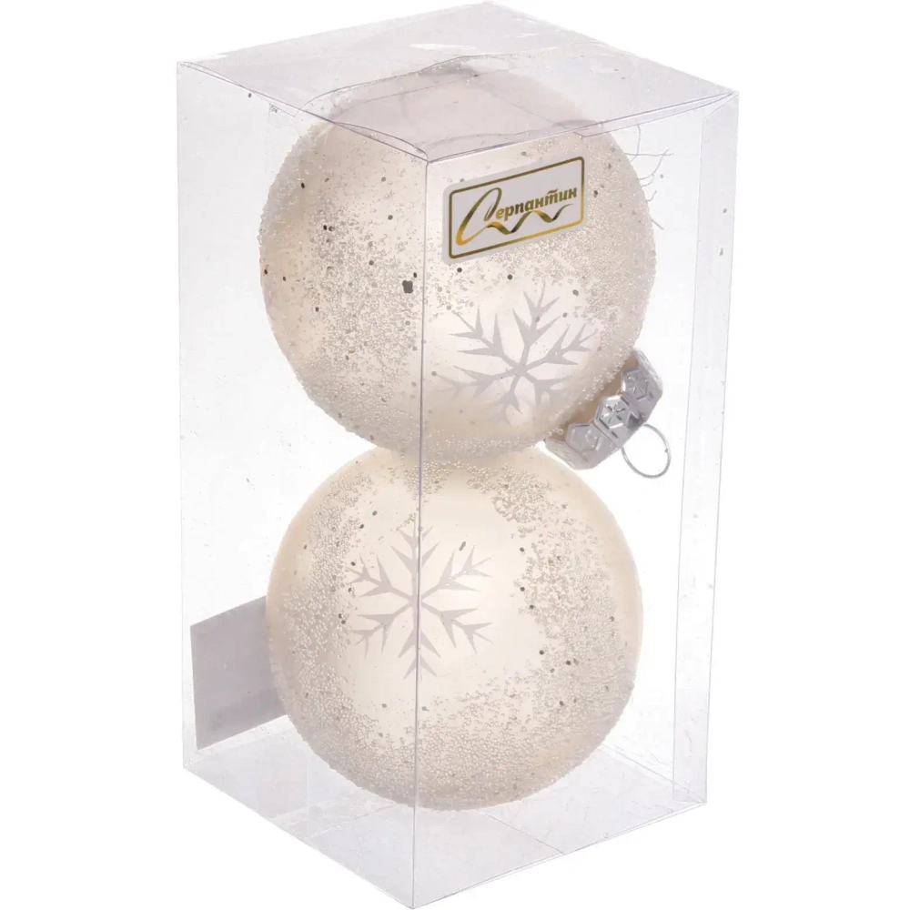 Набор украшений SHINE «Snow Sand» 8 см (2 шт.), light champagne