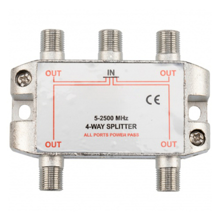 Разветвитель 4TV-F 5-2500 MHz проход питания