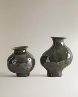Zara Home Ваза из керамики, цвет серый, 15.5 см