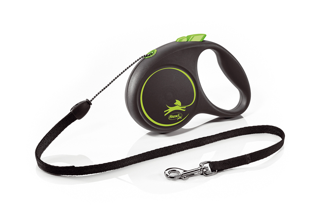 Flexi new Black Design рулетка для собак 12 кг трос 5 м.