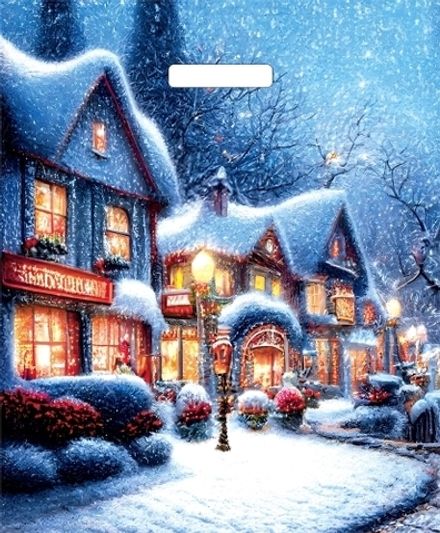 Новогодние пакеты "Рождественская ночь" 38х45+3см 60мкм (25/500шт)