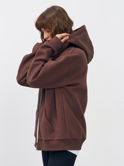 Худи зип с начесом (коричневый)