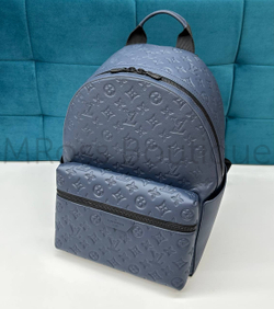 Мужской синий рюкзак Louis Vuitton Discovery PM с узором монограм