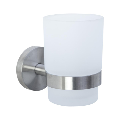 Стаканчик для зубных щеток стекло/нерж. сталь NIZA 16861.S матовый