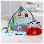 Развивающий коврик "БОЖЬЯ КОРОВКА" 3в1 с шариками