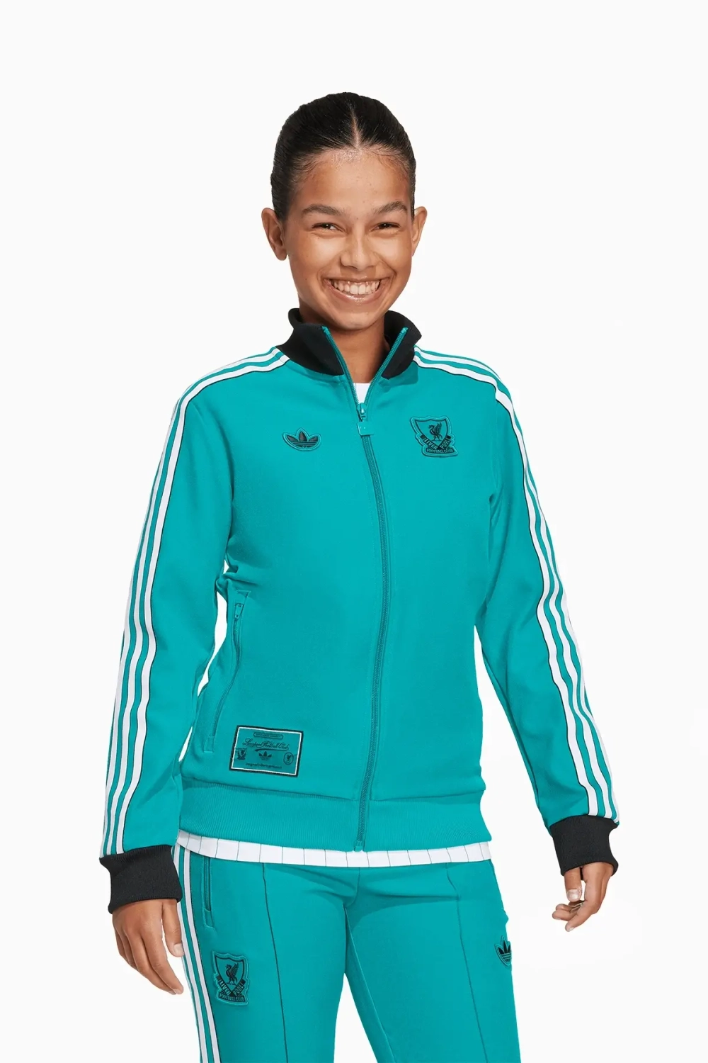 Кофта adidas Liverpool FC 25/26 Terrace Icons Full-Zip Junior - бирюзовый
