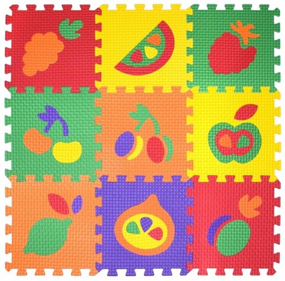 Коврик-пазл BABYPUZZ (9 плит 33x33x1см, ~1кв.м./уп) Набор фрукты