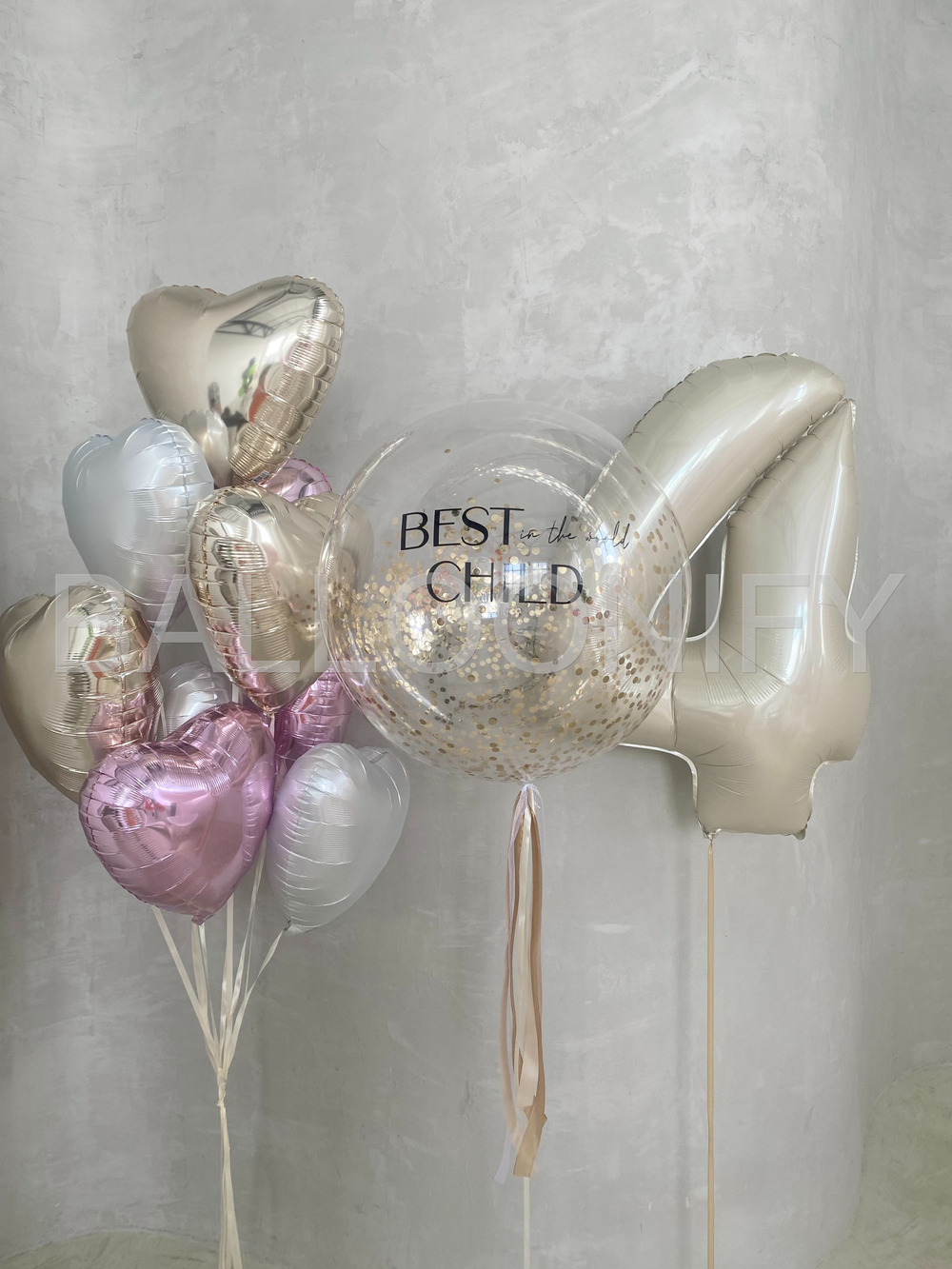 Набор шаров "Блекс и нежность" с большим шаром и цифрой