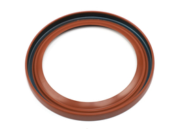 Сальник 120х150х12 а/м КАМАЗ коленчатого вала задняя (евро) (красный с конической губой/ FPM+MKB) Резинотехника г. Балаково ( ОЕ 7406.1005160МКВ )