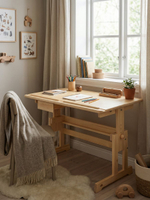 Стол письменный, 109х58х57, Лена, парта для школьника, растущая, с ящиком, деревянная, Dipriz