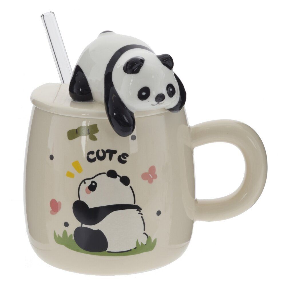 GAEM Кружка с крышкой и ложкой, 390 мл, L14 W10 H13 см