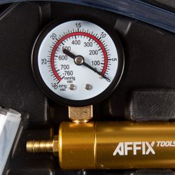 AFFIX (AF12030015C) Вакуумметр, от -1 до 0 бар, комплект адаптеров, кейс, 15 предметов