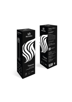 Термос Relaxika 103 (1,2 литра), черный (стикерпак "Зимний спорт")