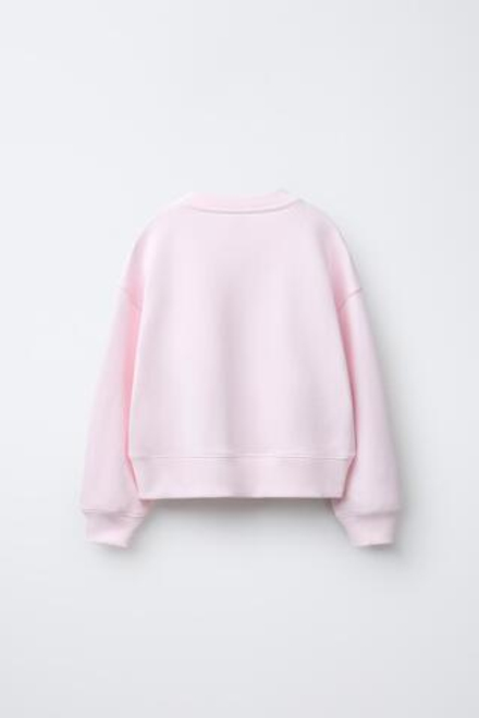 ZARA ТОЛСТОВКА С ПРИНТОМ, РОЗОВЫЙ