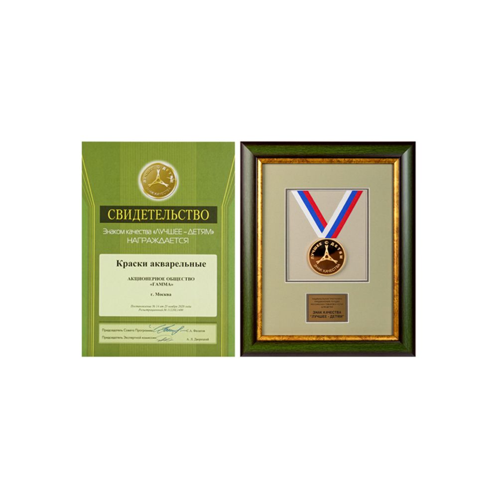 Акварель Гамма "Классическая", медовая, 24 цвета, без кисти, пластик. упак., европодвес NEW