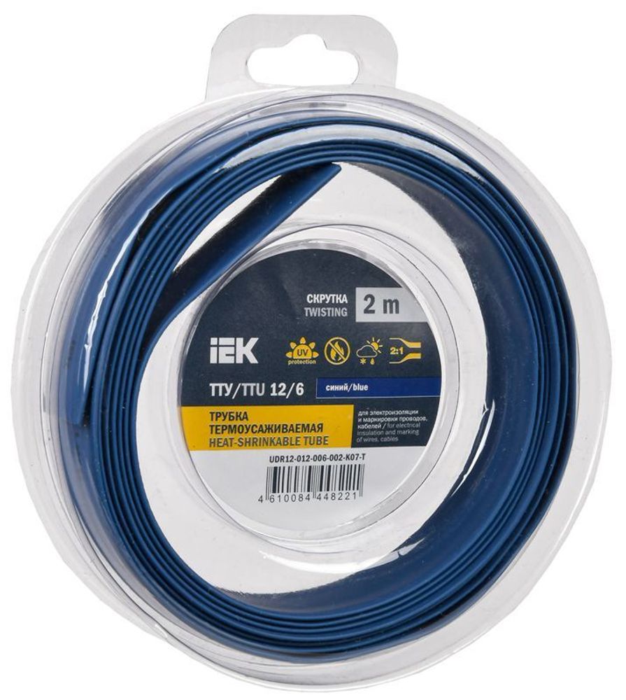 Трубка термоусадочная ТТУ нг-LS 12/6 син. (уп.2м) IEK UDR12-012-006-002-K07-T Трубка термоусадочная ТТУ нг-LS 12/6 син. (уп.2м) IEK UDR12-012-006-002-K07-T