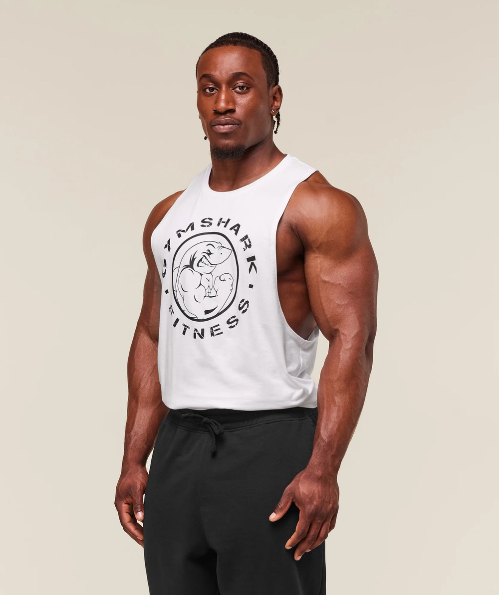 Майка GYMSHARK Legacy Drop Arm Tank White