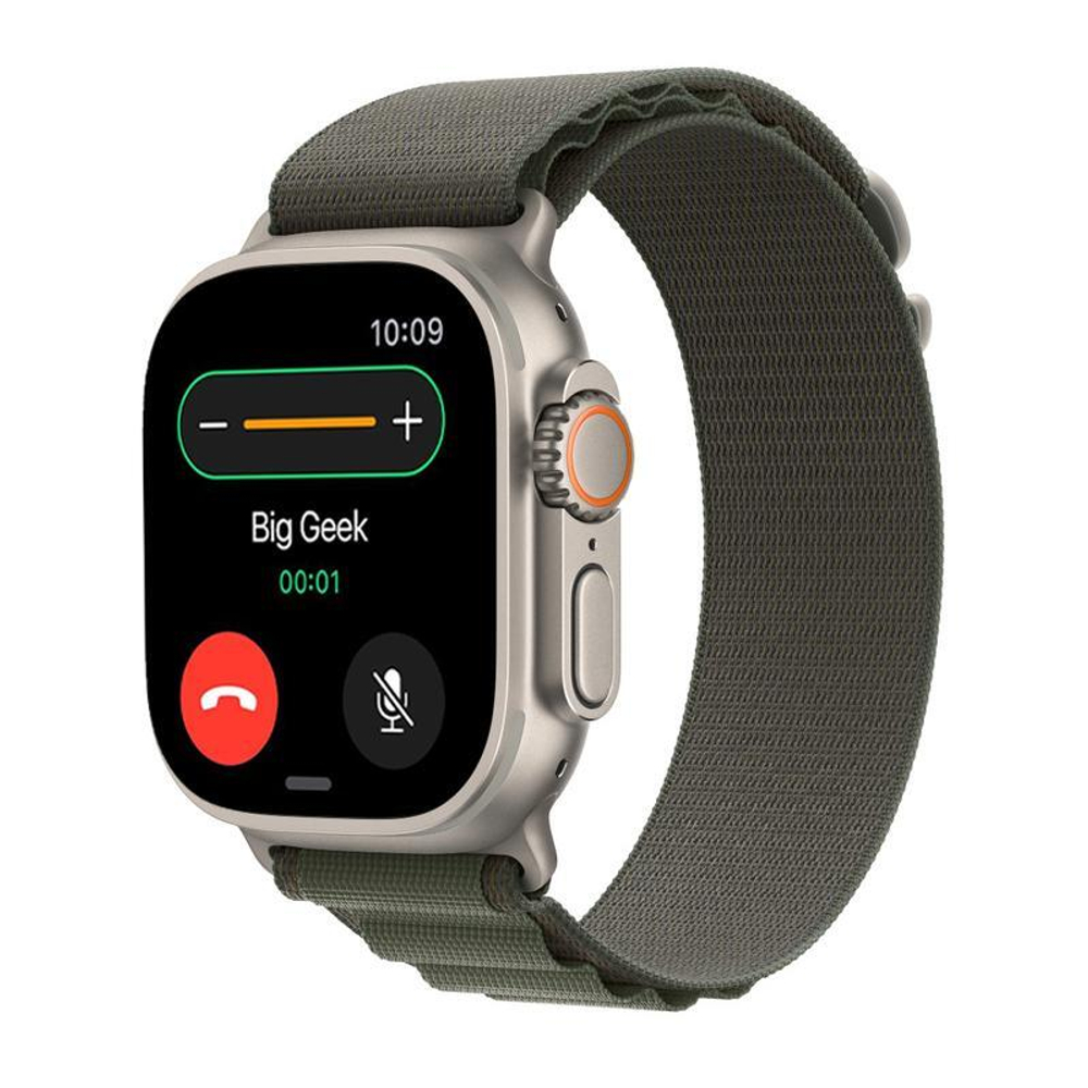Браслет Apple Alpine Loop, зелёный со светлой пряжкой, для Apple Watch 44, 45, 46 мм, Ultra и Ultra 2 (дизайн 2022), Средний