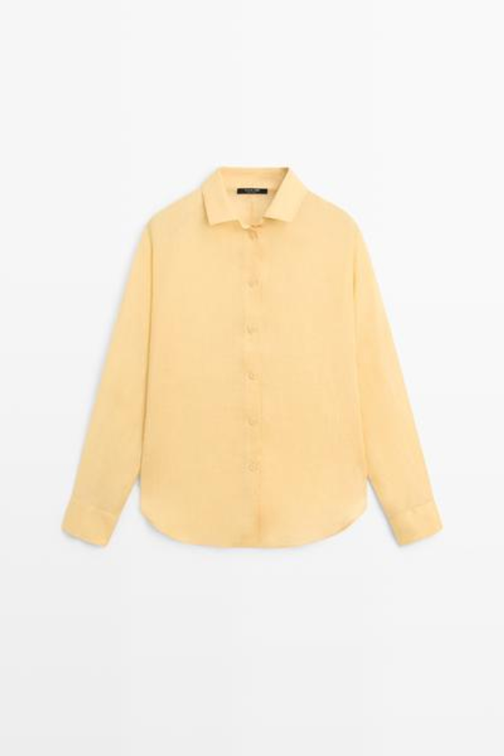 Massimo Dutti Рубашка из 100% рами с драпировкой, желтый
