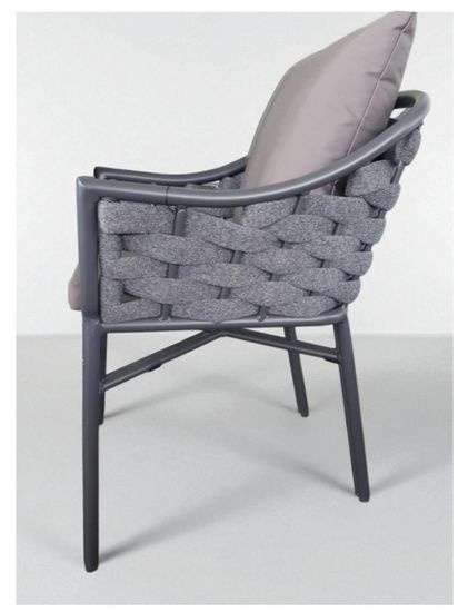 Кресло уличное плетеное с подушками Torino серое