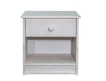 Тумба прикроватная, 43х34х53, Хаба, напольная, для одежды, с ящиком, из массива дерева, белая, Dipriz